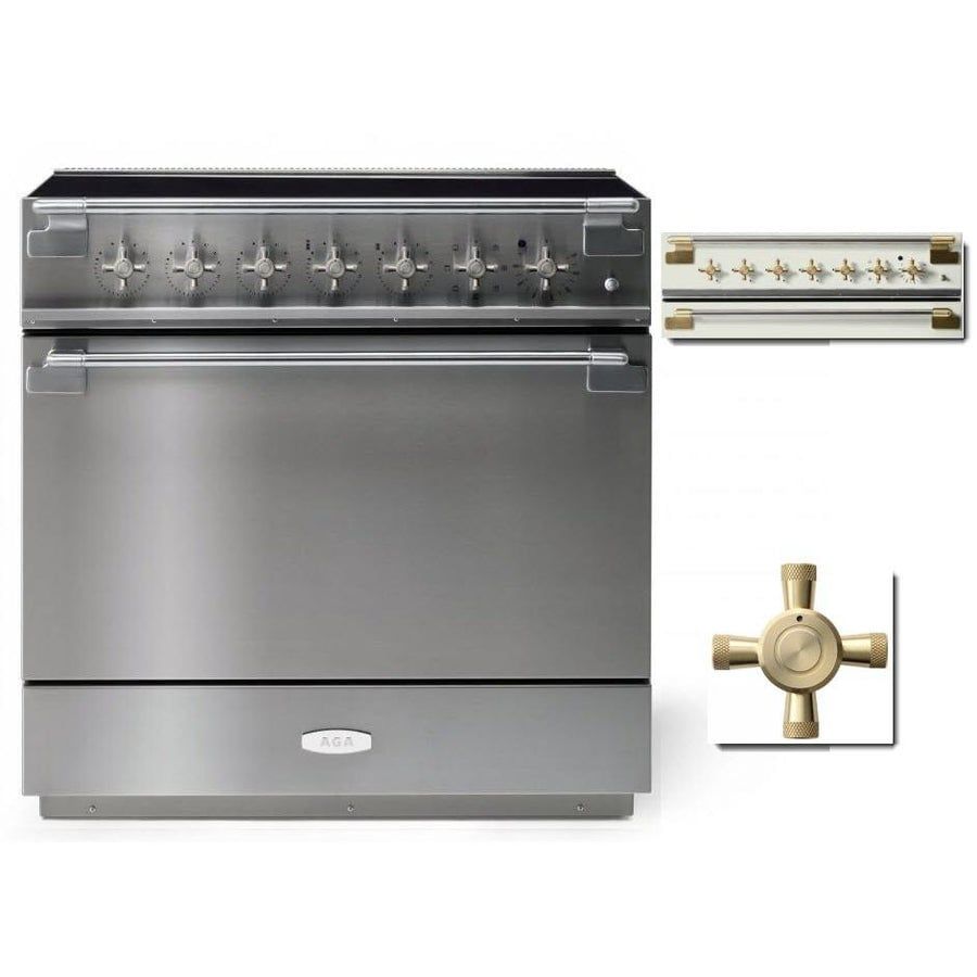 AEL361INABSS - ELISE 36&quot; INDUCTION RANGE - Stainless Steel w/Brass Accents