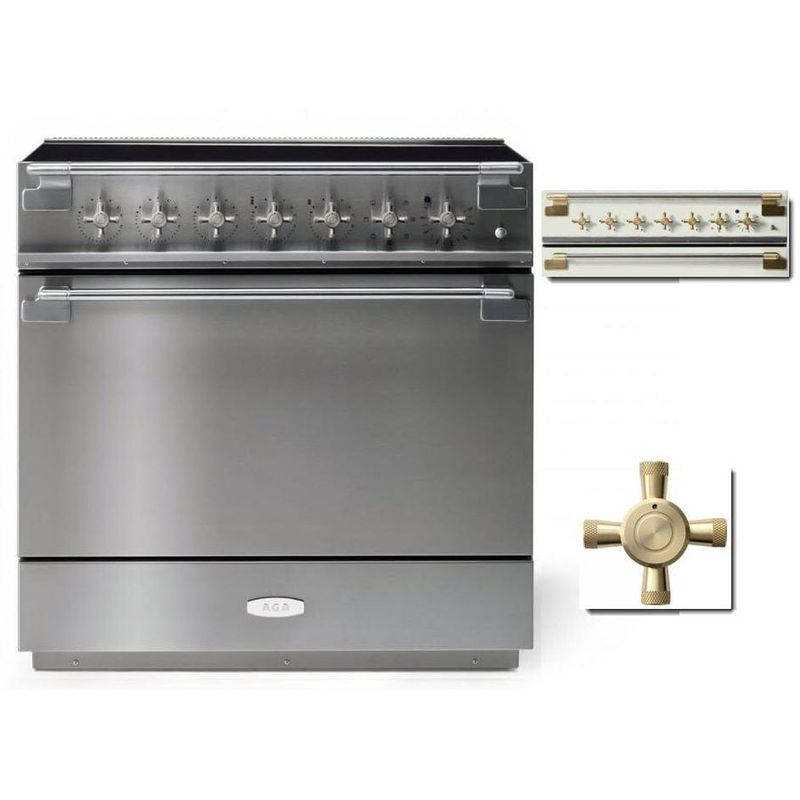 AEL361INABSS - ELISE 36&quot; INDUCTION RANGE - Stainless Steel w/Brass Accents
