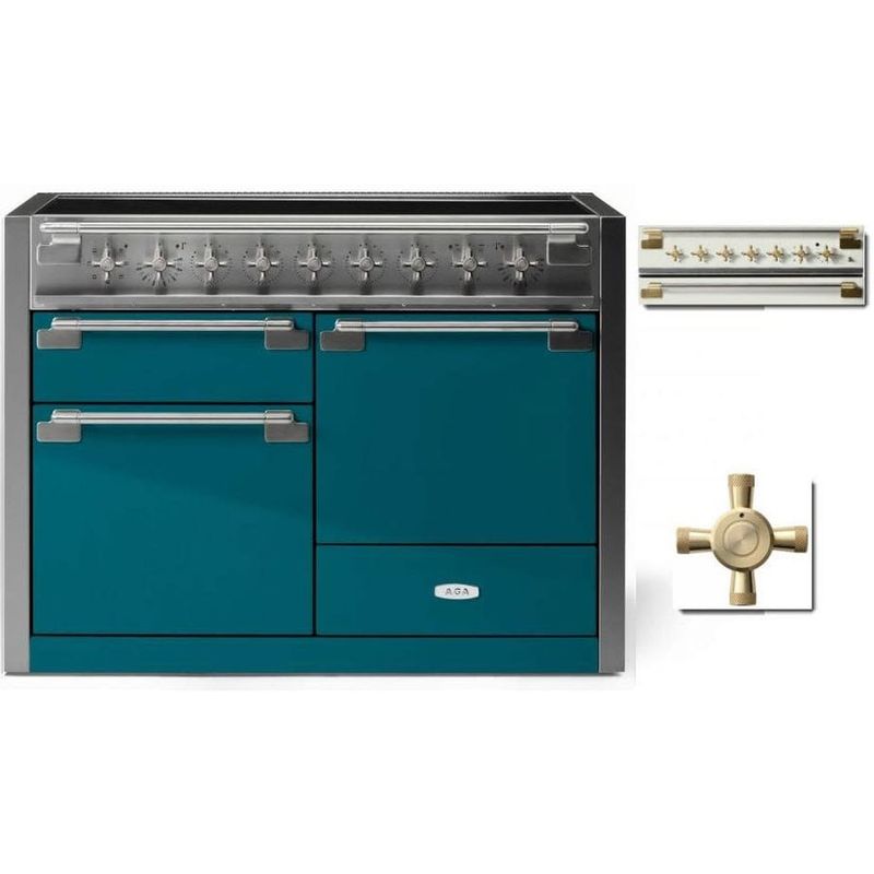 ELISE 48&quot; INDUCTION RANGE -Salcombe Blue w/Brass Accents