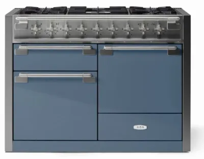 ELISE 48&quot; DUAL FUEL RANGE -Stone Blue w/Brass Accents