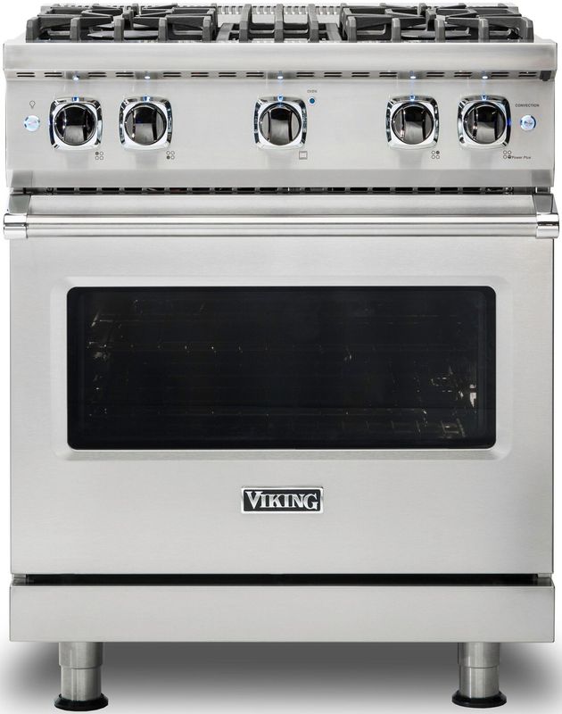 30&quot;W./24&quot;D. Dual Fuel Self-Clean Sealed Burner Range-4 Burners-Stainless