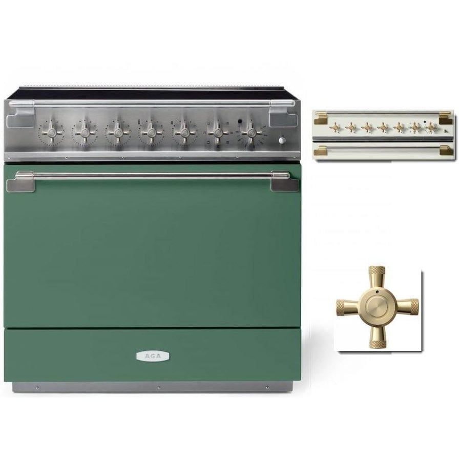 ELISE 36&quot; INDUCTION RANGE -Mineral Green w/Brass Accents