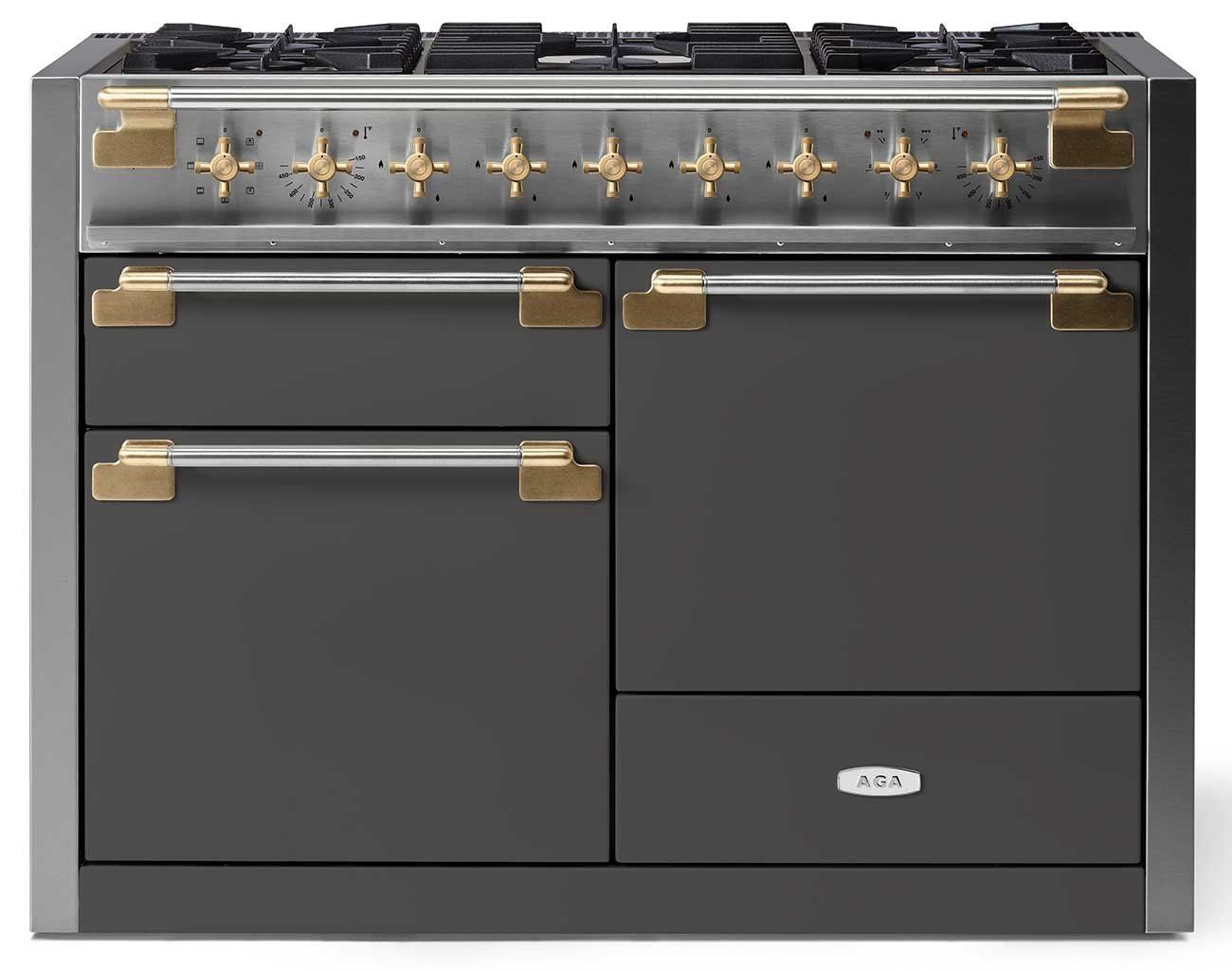 ELISE 48&quot; DUAL FUEL RANGE -Slate w/Brass Accents