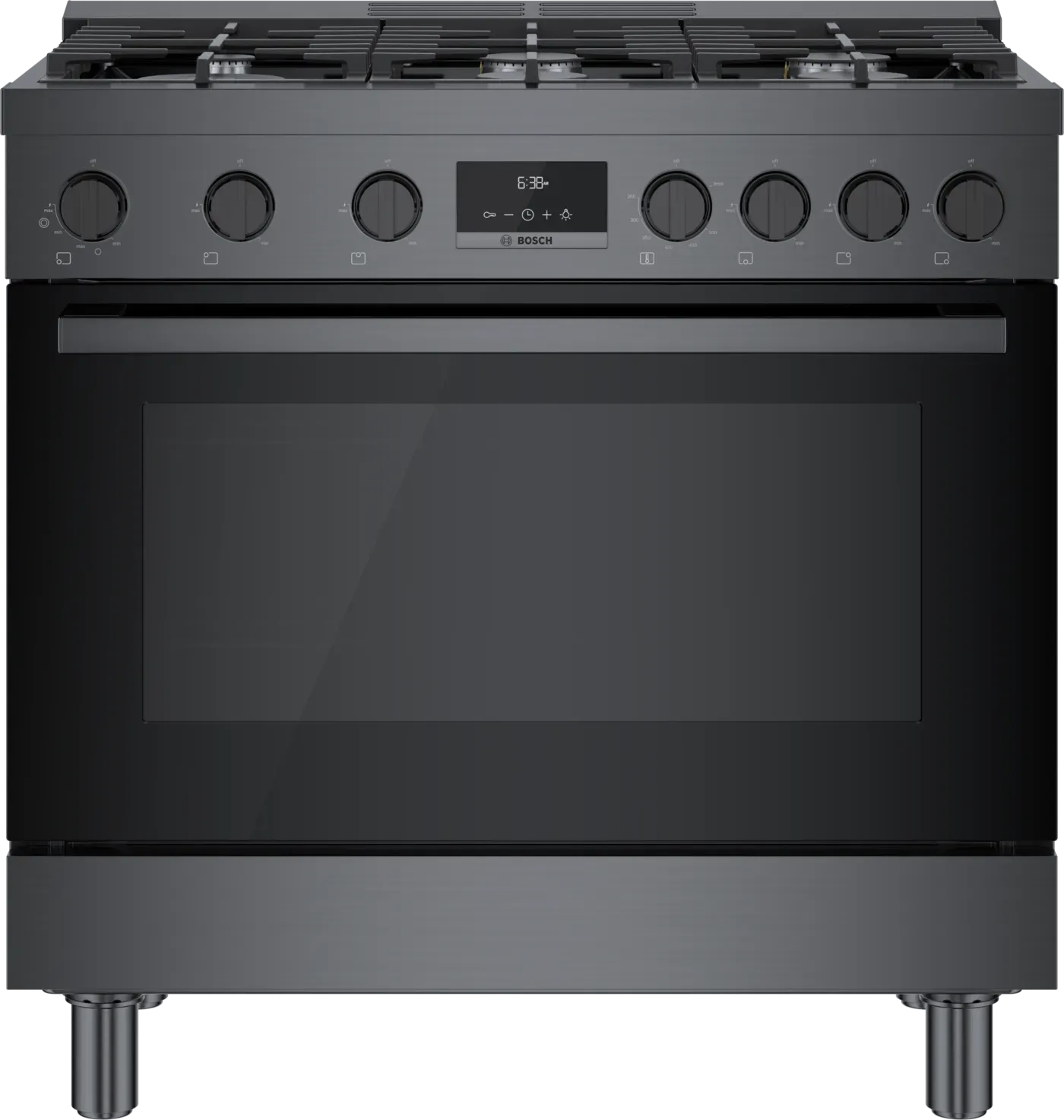36&quot; Industrial Style Range, Blk. SS, Gas