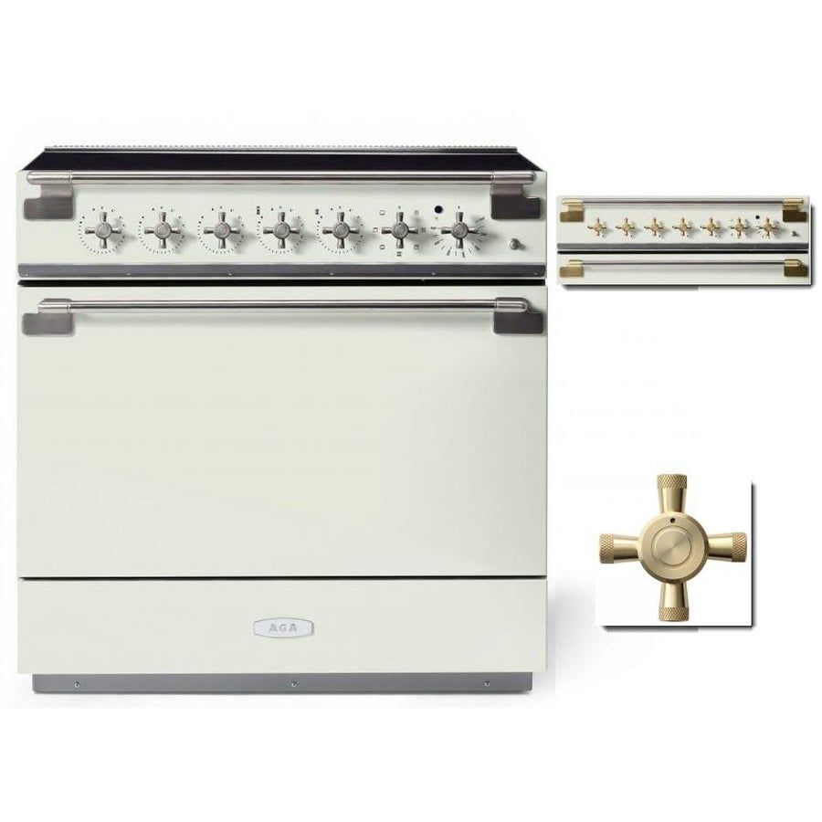 ELISE 36&quot; INDUCTION RANGE - White w/Brass Accents
