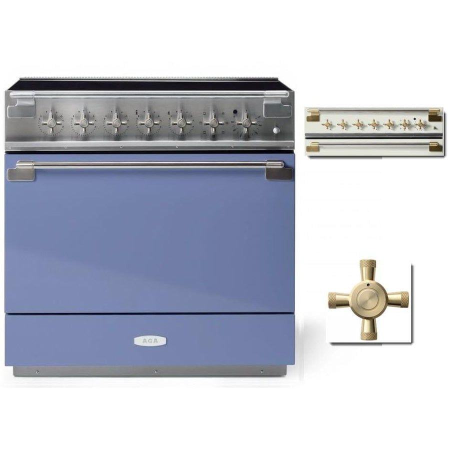 ELISE 36&quot; INDUCTION RANGE -Carnaby Blue w/Brass Accents