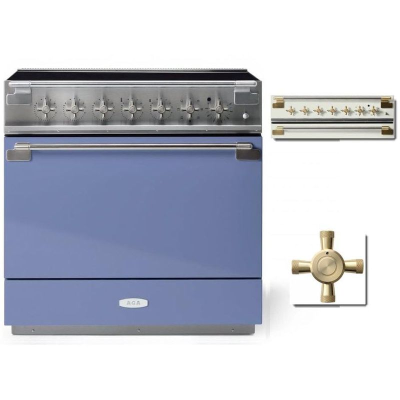 ELISE 36&quot; INDUCTION RANGE -Carnaby Blue w/Brass Accents