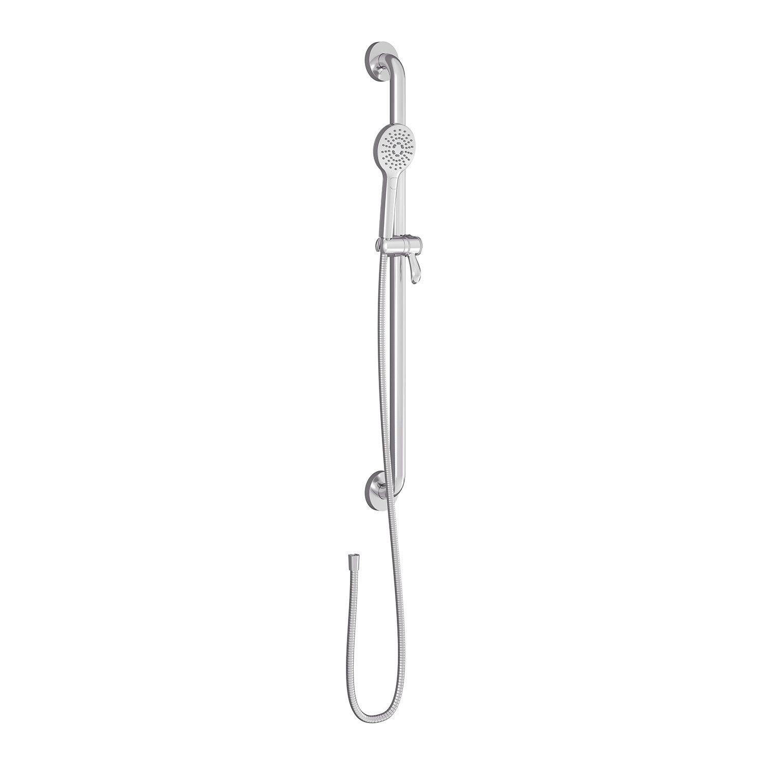 BASICO™                         2-Jet Handshower, Adjustable Grab Bar and 60&#39;&#39; Flexible Metal Hose Assembly Chrome
