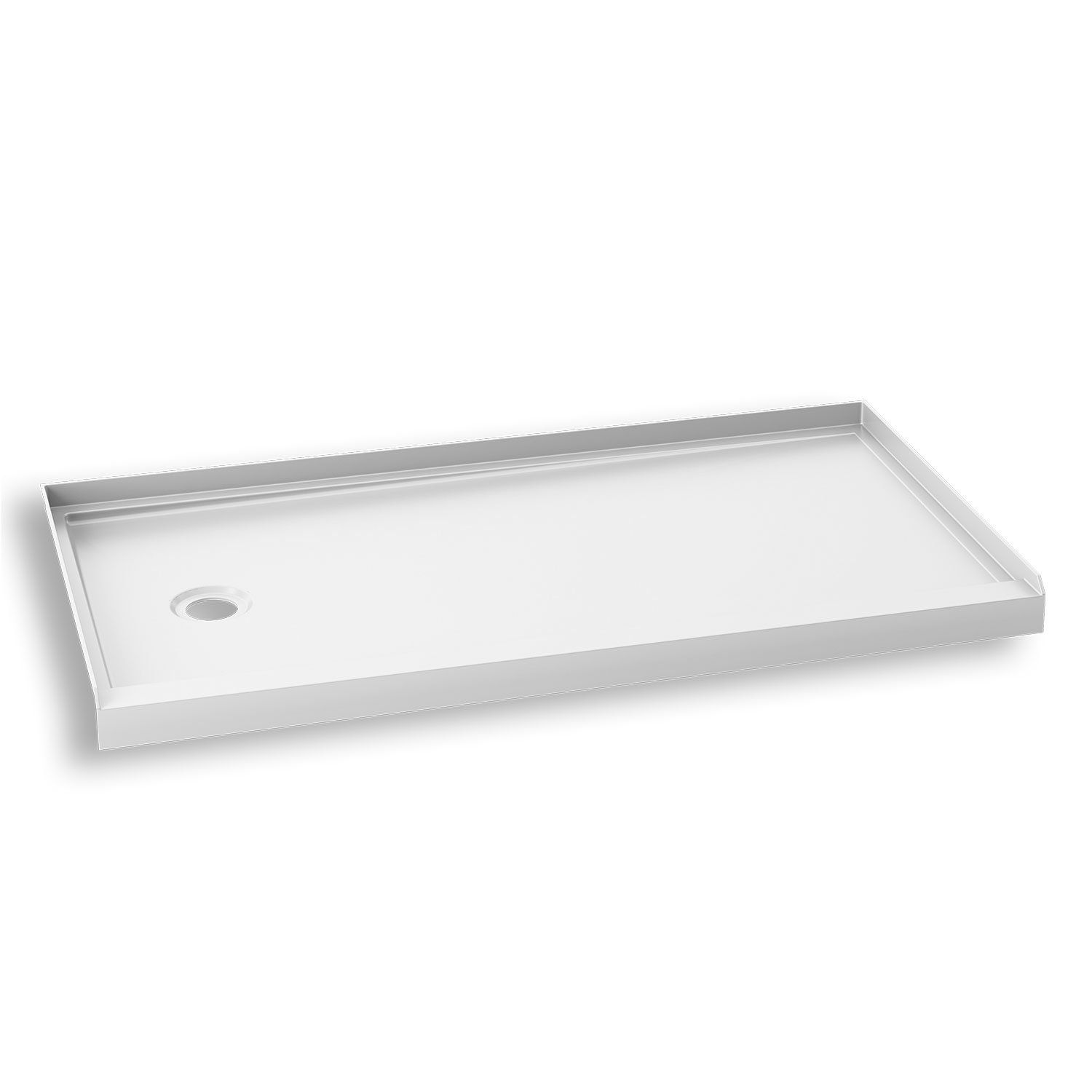 KONCEPT™ 60x32                   Rectangular Acrylic Shower Base 60x32 with Left Drain and Integrated Tiling Flanges on 3 Sides
