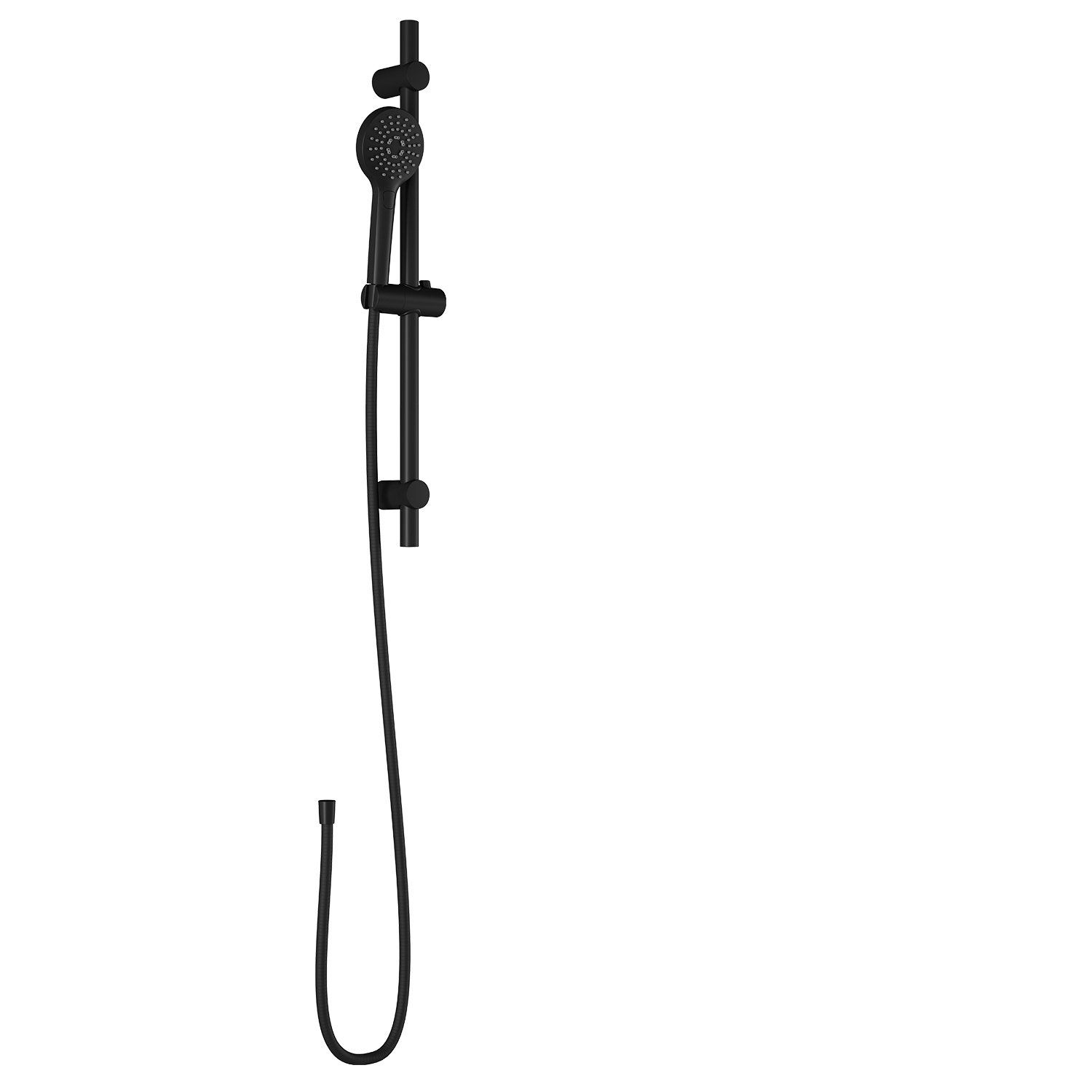 BASICO™                         2-Jet Handshower, Wallbar and 60&#39;&#39; Flexible Metal Hose Assembly Matte Black
