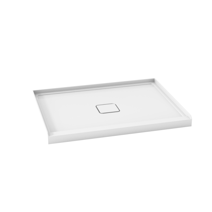 KOVER™ 48x36                   Rectangular Acrylic Shower Base 48x36 with Central Drain and Integrated Tiling Flanges on 3 Sides