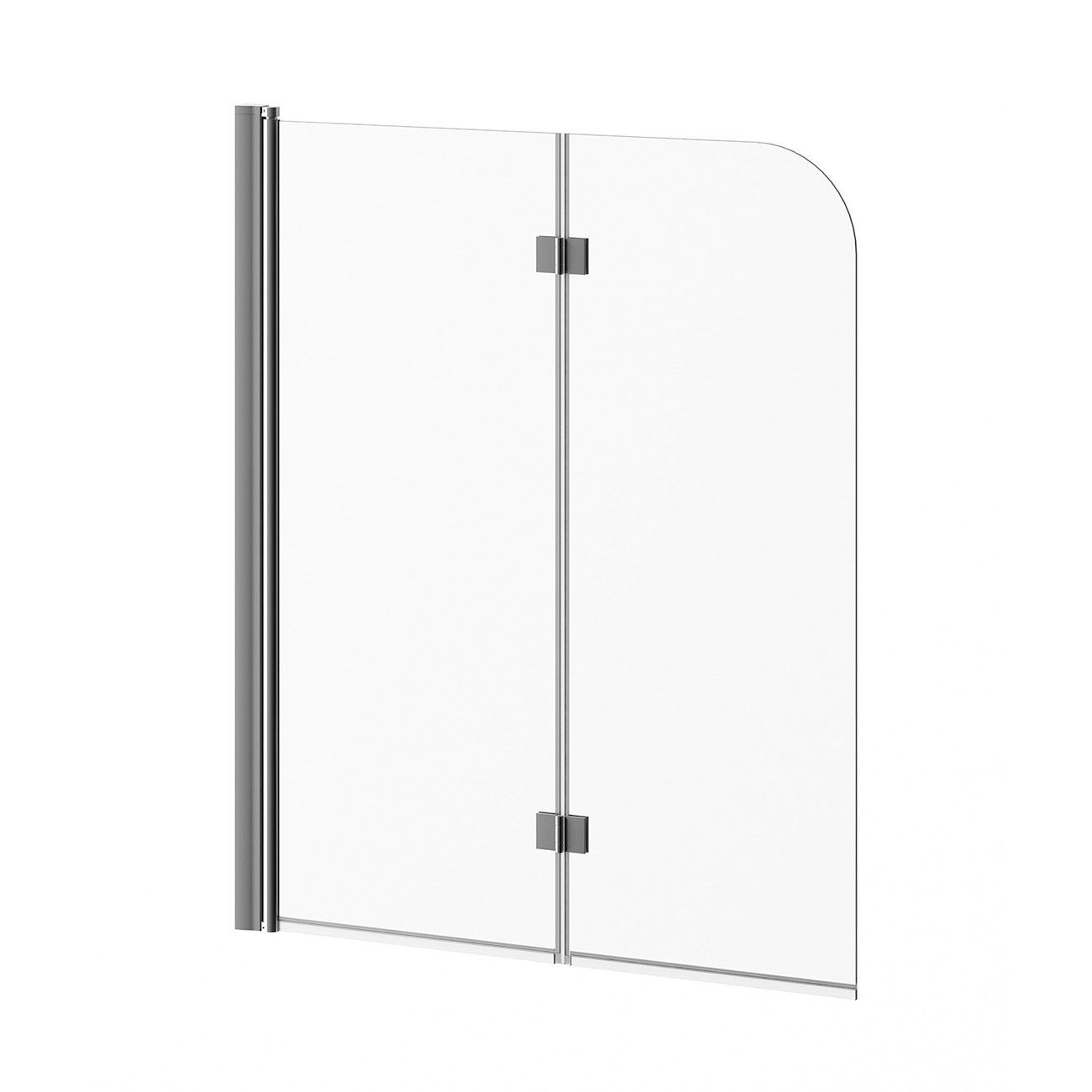 FLIP™                           2-panel Frameless Pivot Bath shield 46&#39;&#39; x 56&#39;&#39; Chrome Clear Glass