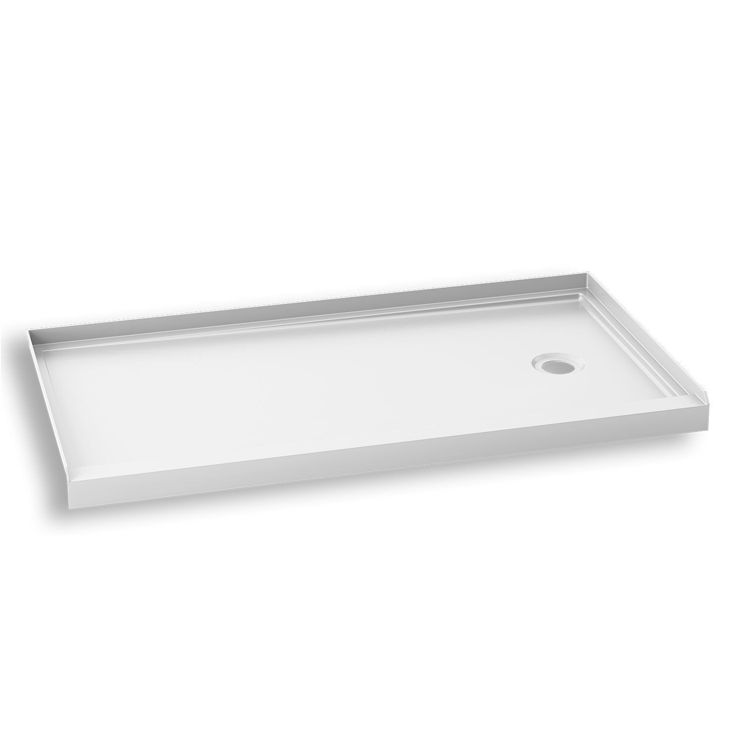 KONCEPT™ 60x32                   Rectangular Acrylic Shower Base 60x32 with Right Drain and Integrated Tiling Flanges on 3 Sides