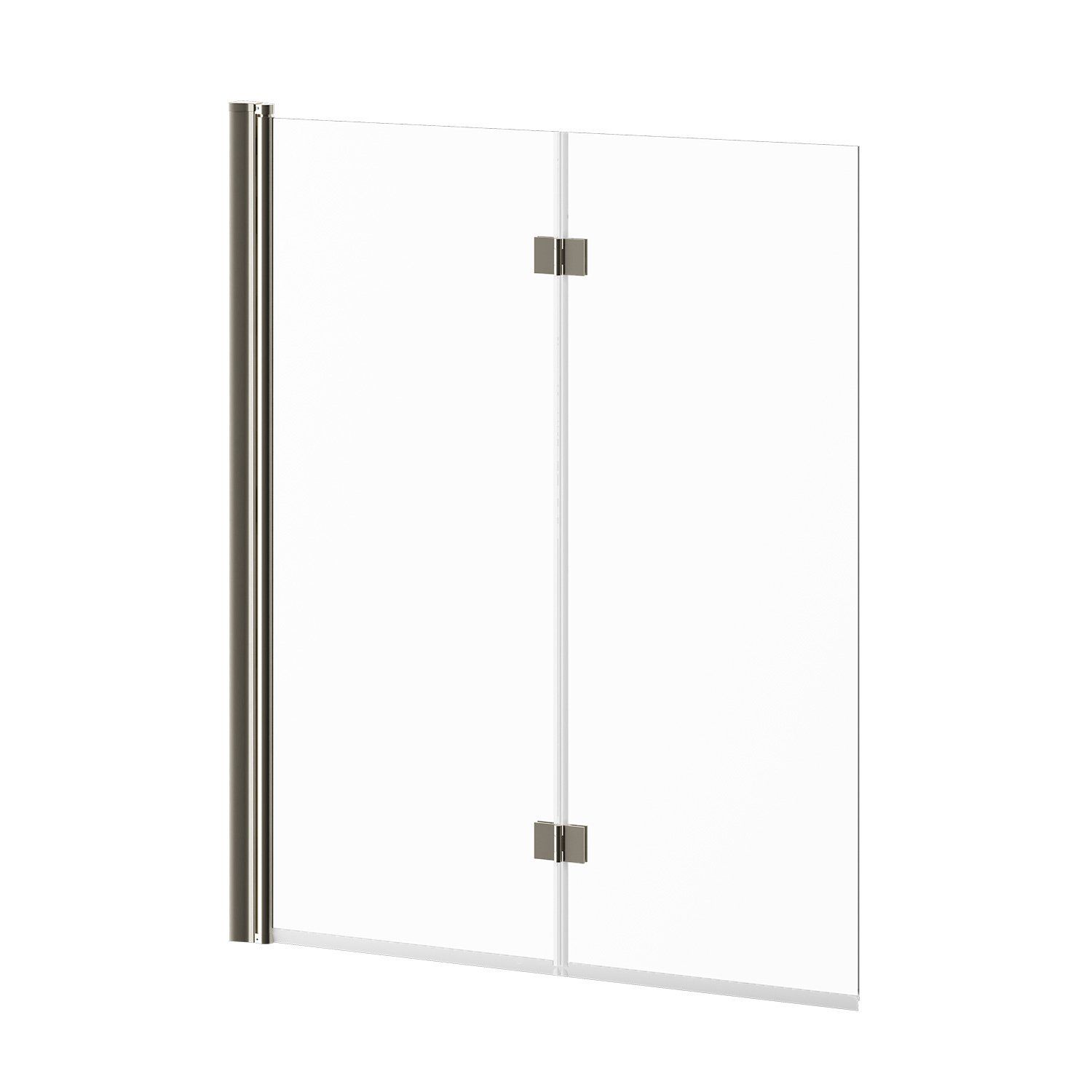 FLIP™ 90°                      2-panel Frameless Pivot Bath shield 46&#39;&#39; x 56&#39;&#39; Brushed Nickel Clear Glass