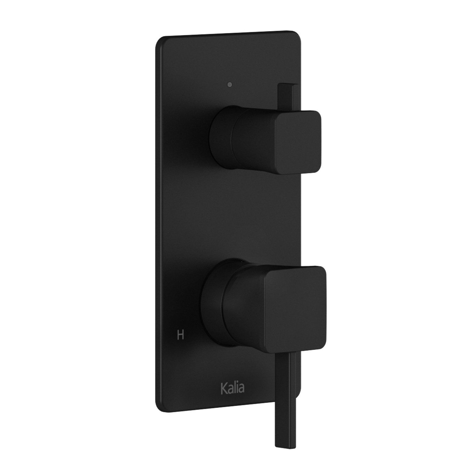 Square Decorative Trim for ½&#39;&#39; Pressure Balance With Volume Control Valve and 2-Way Diverter - Cartridge Included Matte Black