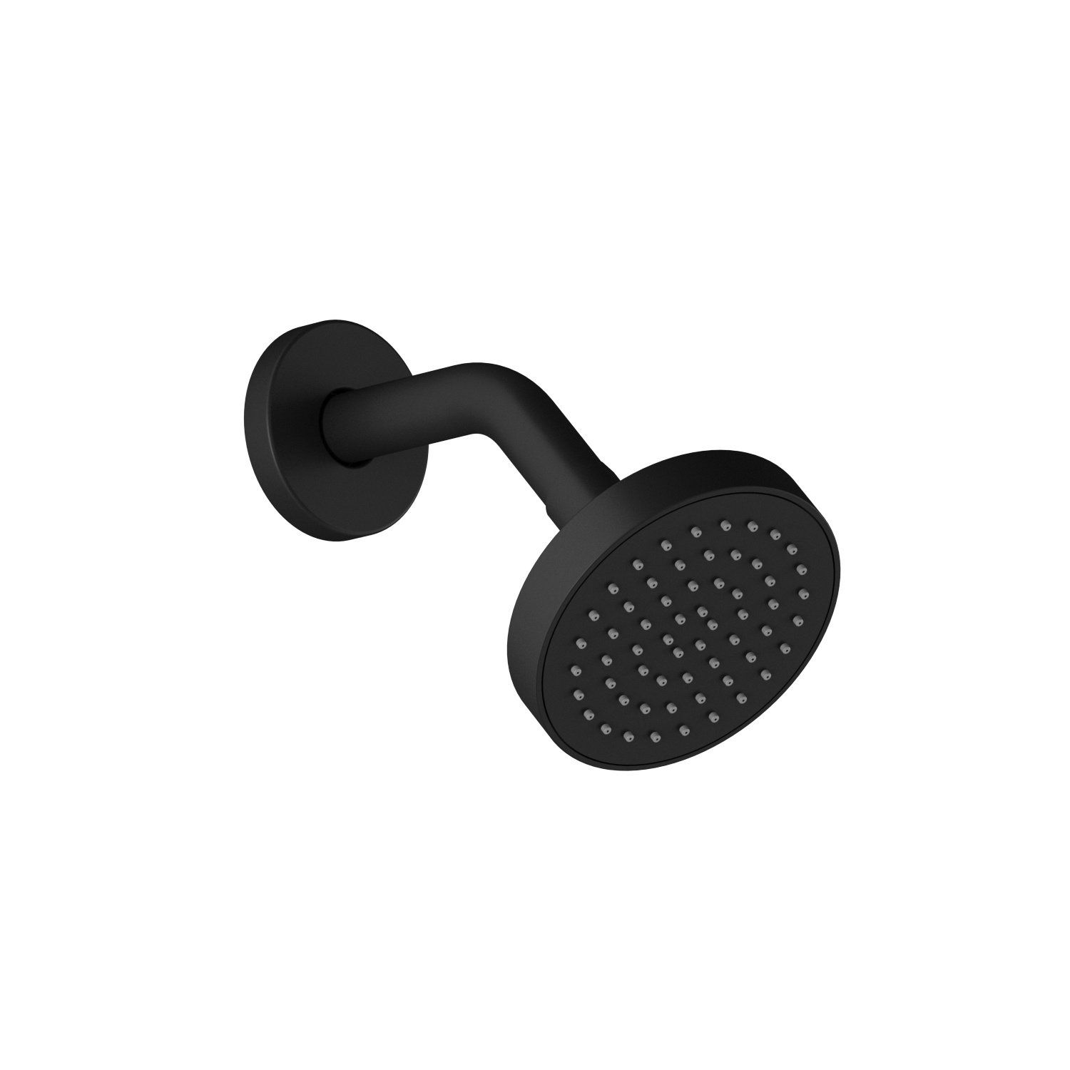 BASICO™                         100mm (4&#39;&#39;&#39;) Showerhead and 186mm (7 5/16&#39;&#39;) 45? Wallarm With Round Flange Matte Black