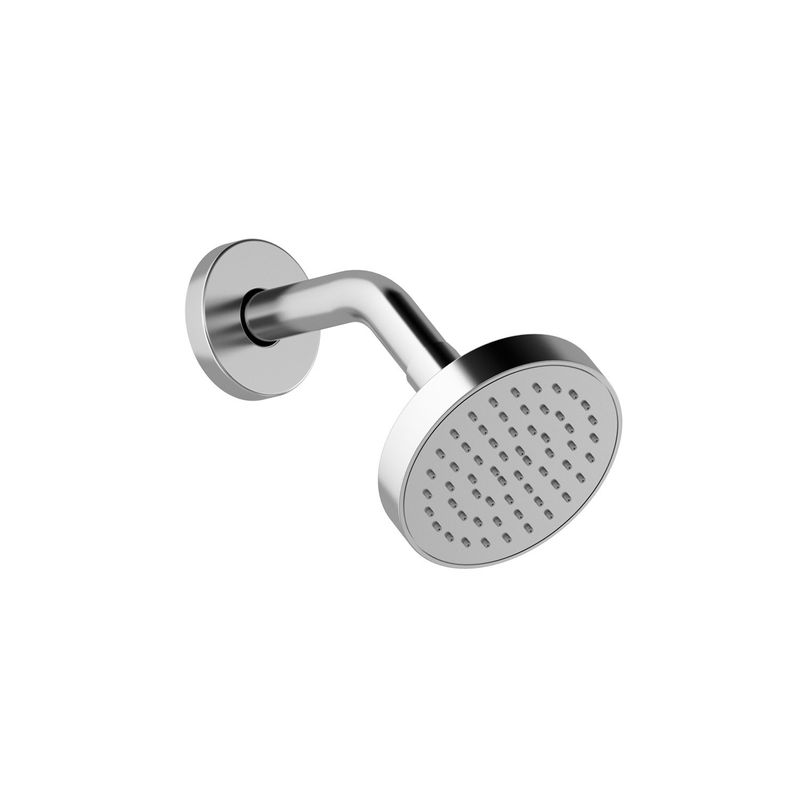BASICO™                         100mm (4&#39;&#39;&#39;) Showerhead and 186mm (7 5/16&#39;&#39;) 45? Wallarm With Round Flange Chrome