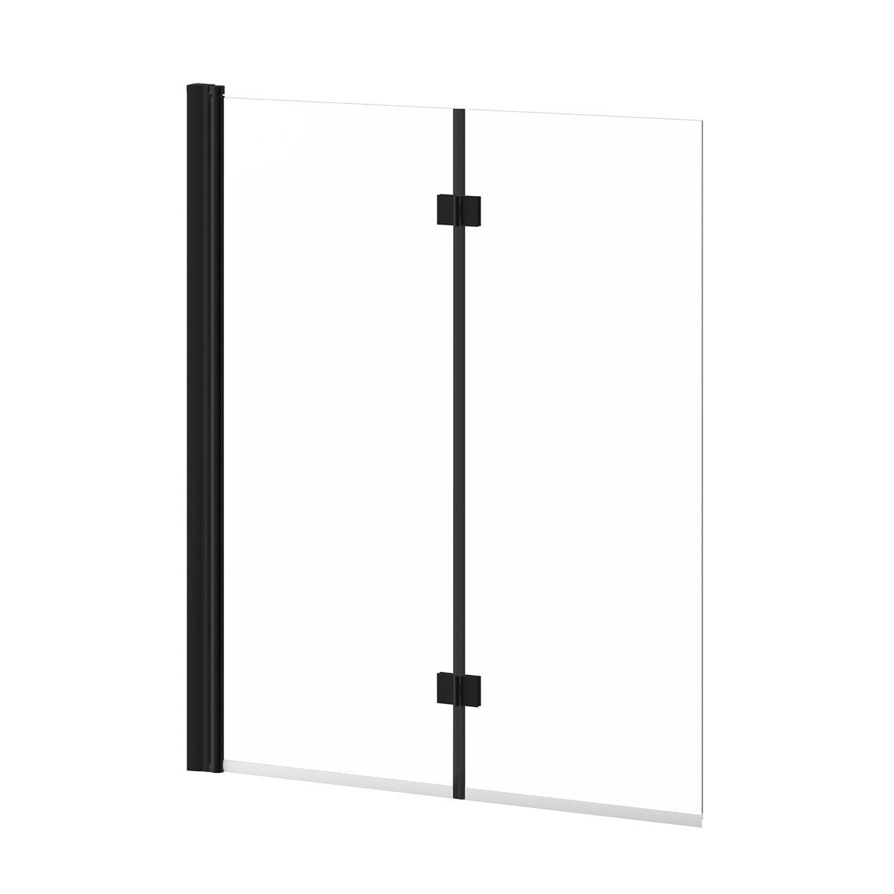 FLIP™ 90°                      2-panel Frameless Pivot Bath shield 46&#39;&#39; x 56&#39;&#39; Matte Black Clear Glass
