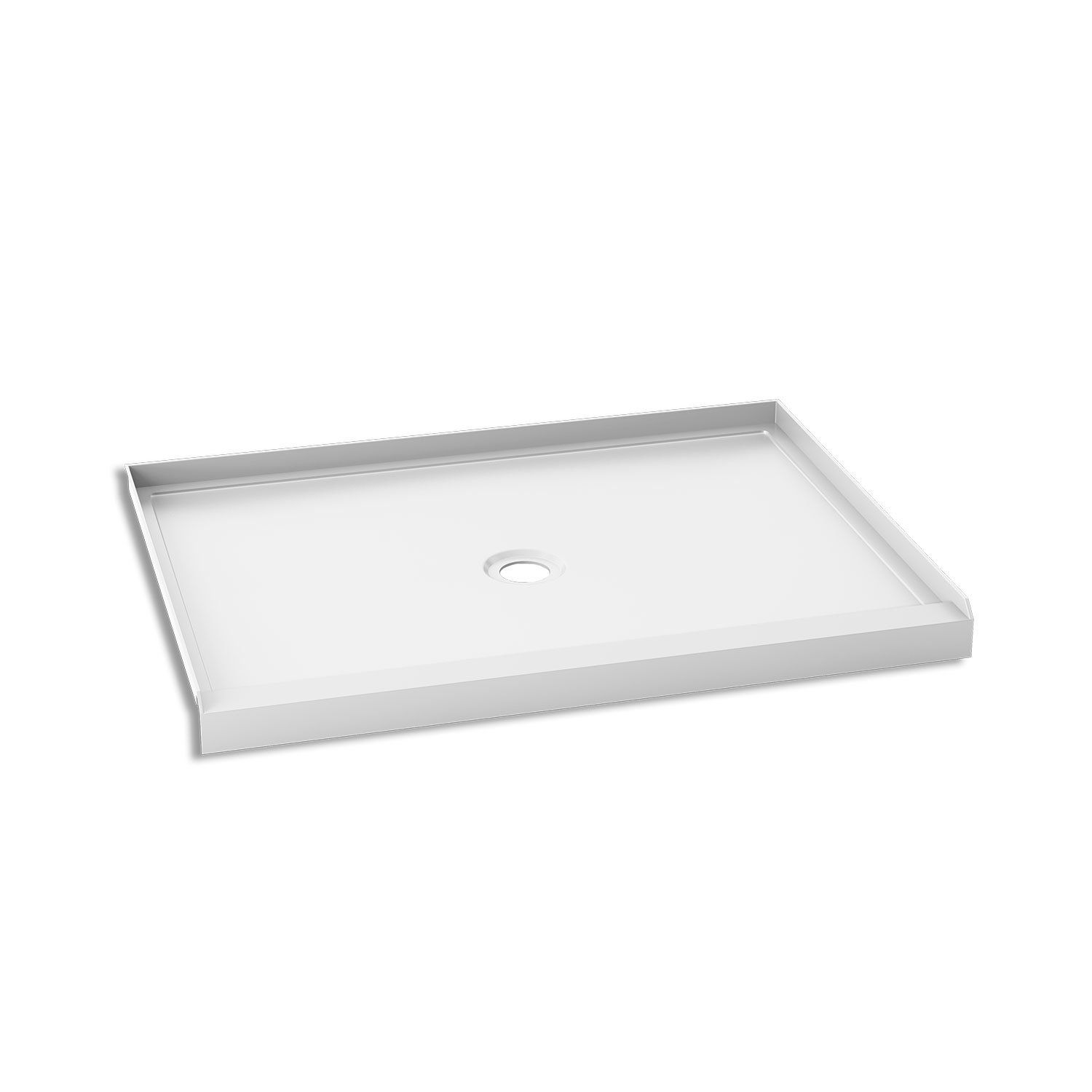 KONCEPT™ 48x36                   Rectangular Acrylic Shower Base 48x36 with Central Drain and Integrated Tiling Flanges on 3 Sides