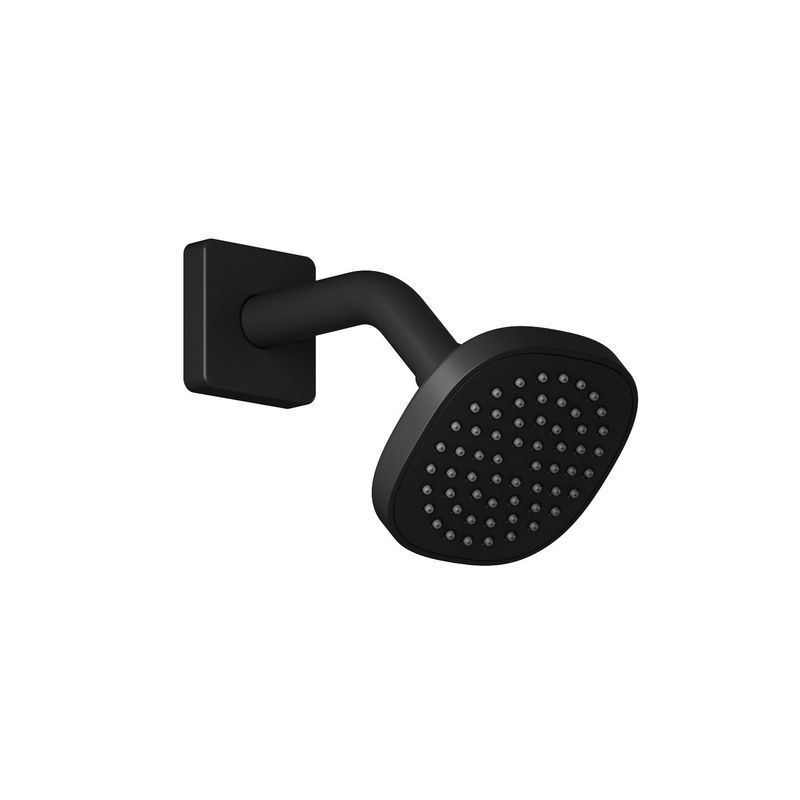 SOBRIO™                        100mm (4&#39;&#39;&#39;) Showerhead and 184mm (7 ¼&#39;&#39;) 45? Wallarm With Square Flange Matte Black