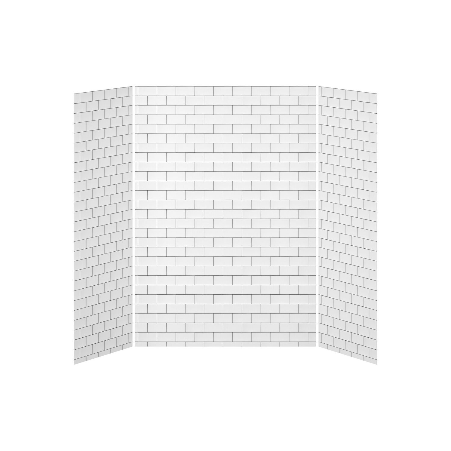 32x60x32 Tiles #700           60x32 3-Panel Shower Wall Kit for Alcove Installation - Tiles #700 Gloss