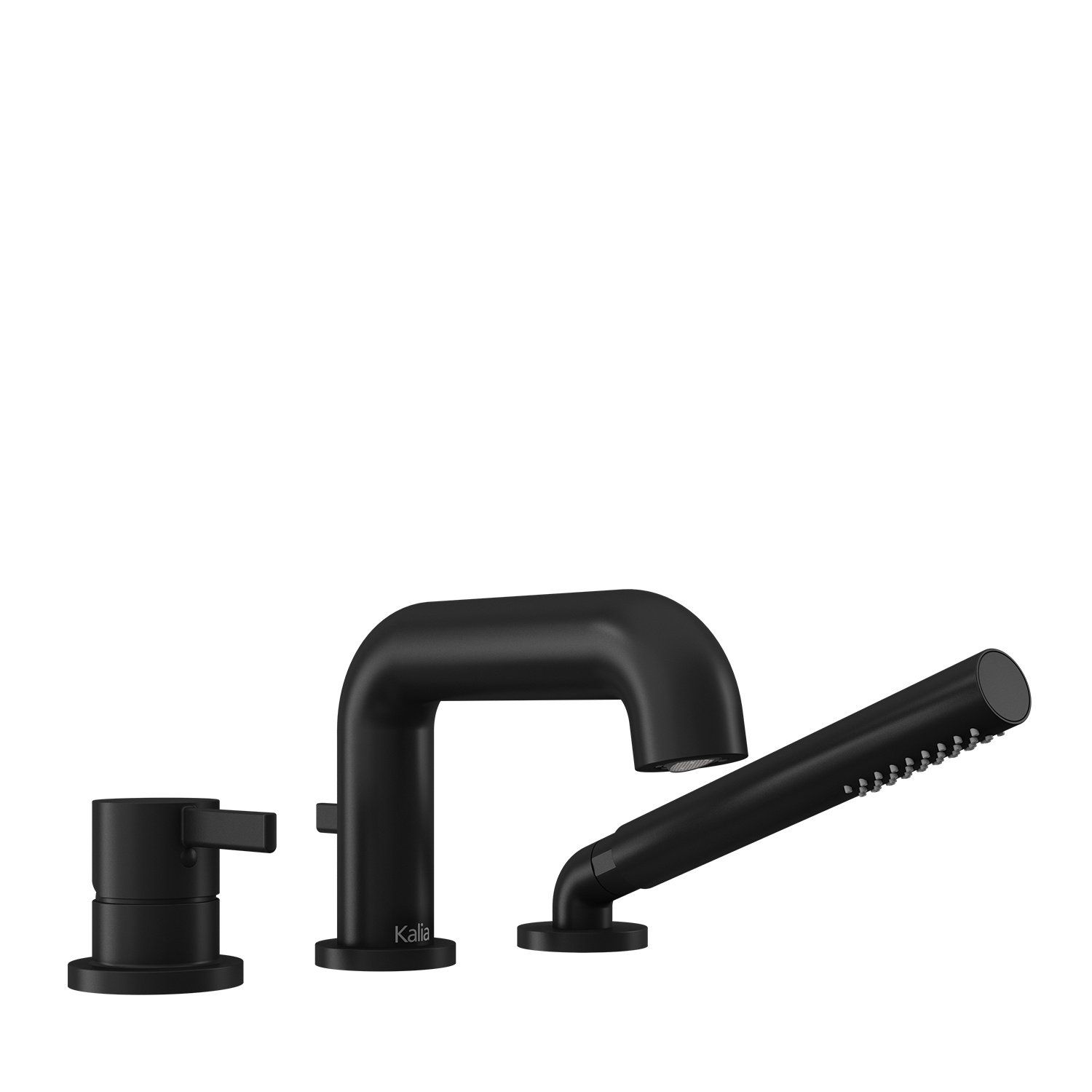 BASICO™                        Pressure Balance 3-Piece Deckmount Tub Filler with Handshower - Cartridge Included Without Rough-In - Matte Black