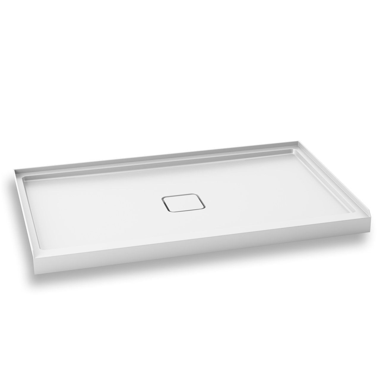 KOVER™ 60x36                   Rectangular Acrylic Shower Base 60x36 with Central Drain and Integrated Tiling Flanges on 3 Sides