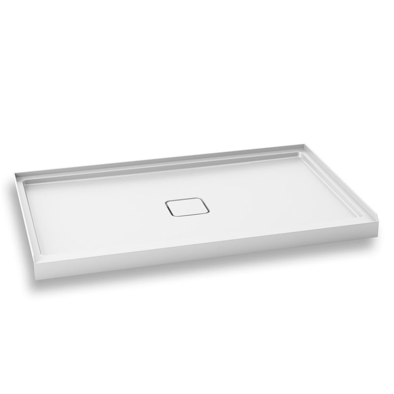 KOVER™ 60x36                   Rectangular Acrylic Shower Base 60x36 with Central Drain and Integrated Tiling Flanges on 3 Sides