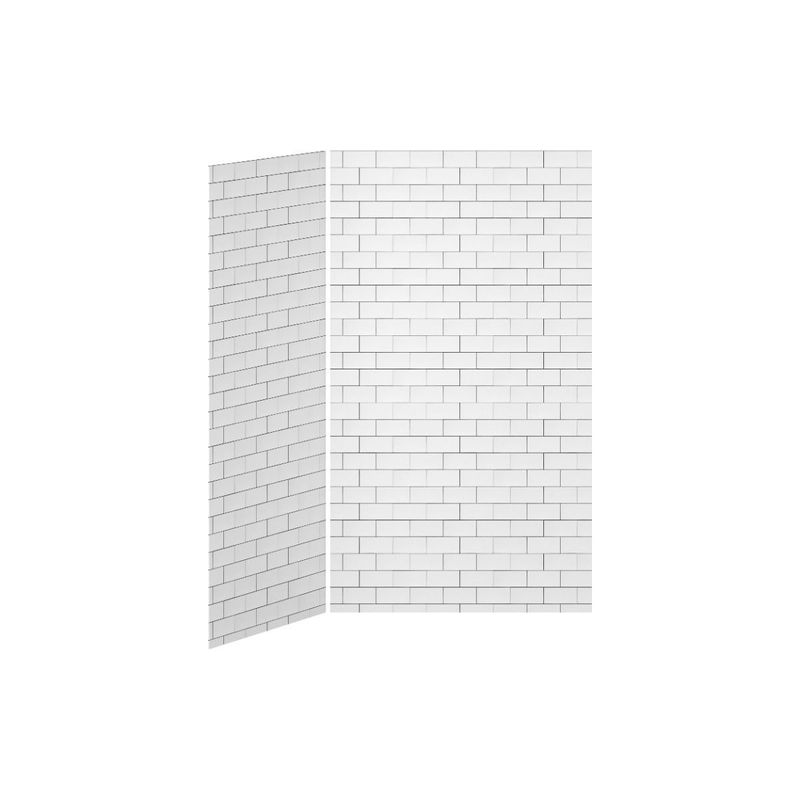 48x36 Tiles #700              48x36 2-Panel Shower Wall Kit for Corner Installation - Tiles #700 Gloss