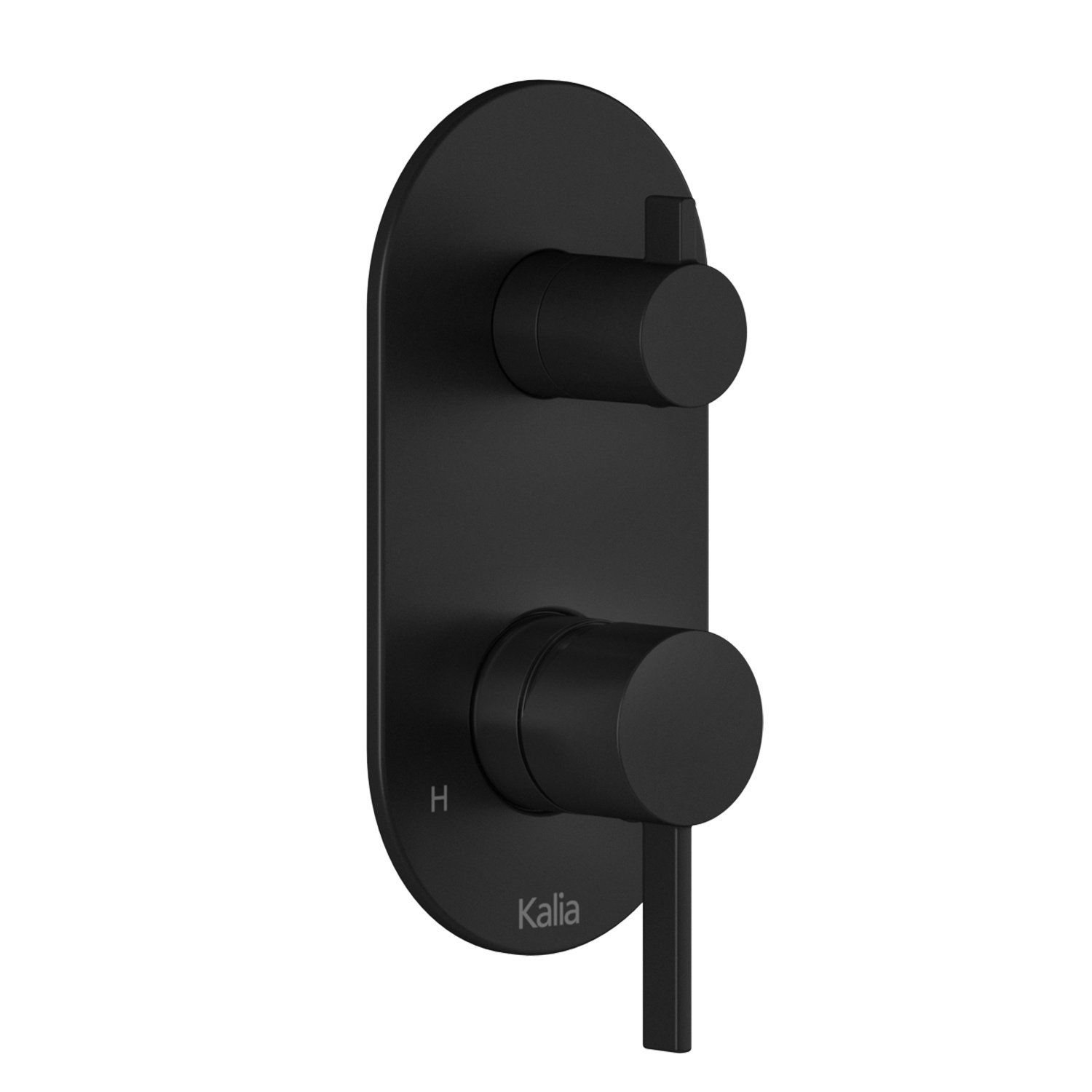 Round Decorative Trim for ½&#39;&#39; Pressure Balance With Volume Control Valve and 2-Way Diverter - Cartridge Included Matte Black