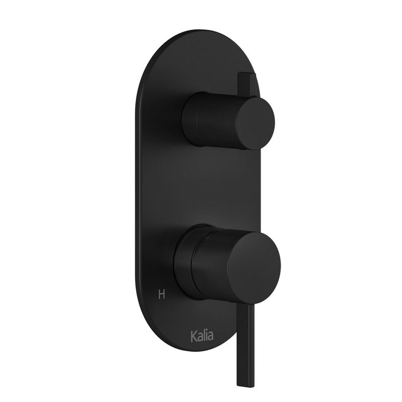 Round Decorative Trim for ½&#39;&#39; Pressure Balance With Volume Control Valve and 2-Way Diverter - Cartridge Included Matte Black