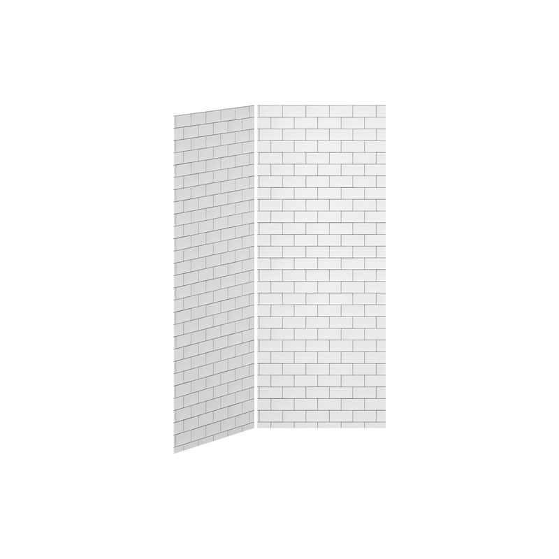 36x36 Tiles #700              36x36 2-Panel Shower Wall Kit for Corner Installation - Tiles #700 Gloss