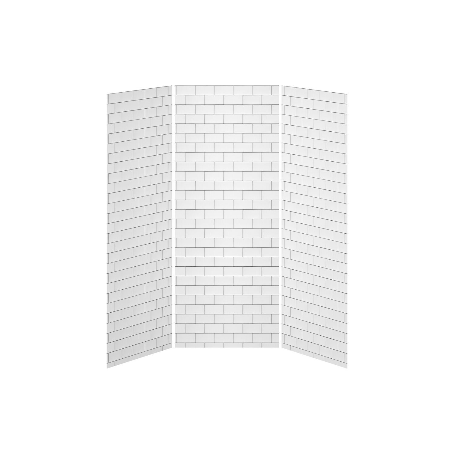 36x36x36 Tiles #700           36x36 3-Panel Shower Wall Kit for Alcove Installation - Tiles #700 Gloss