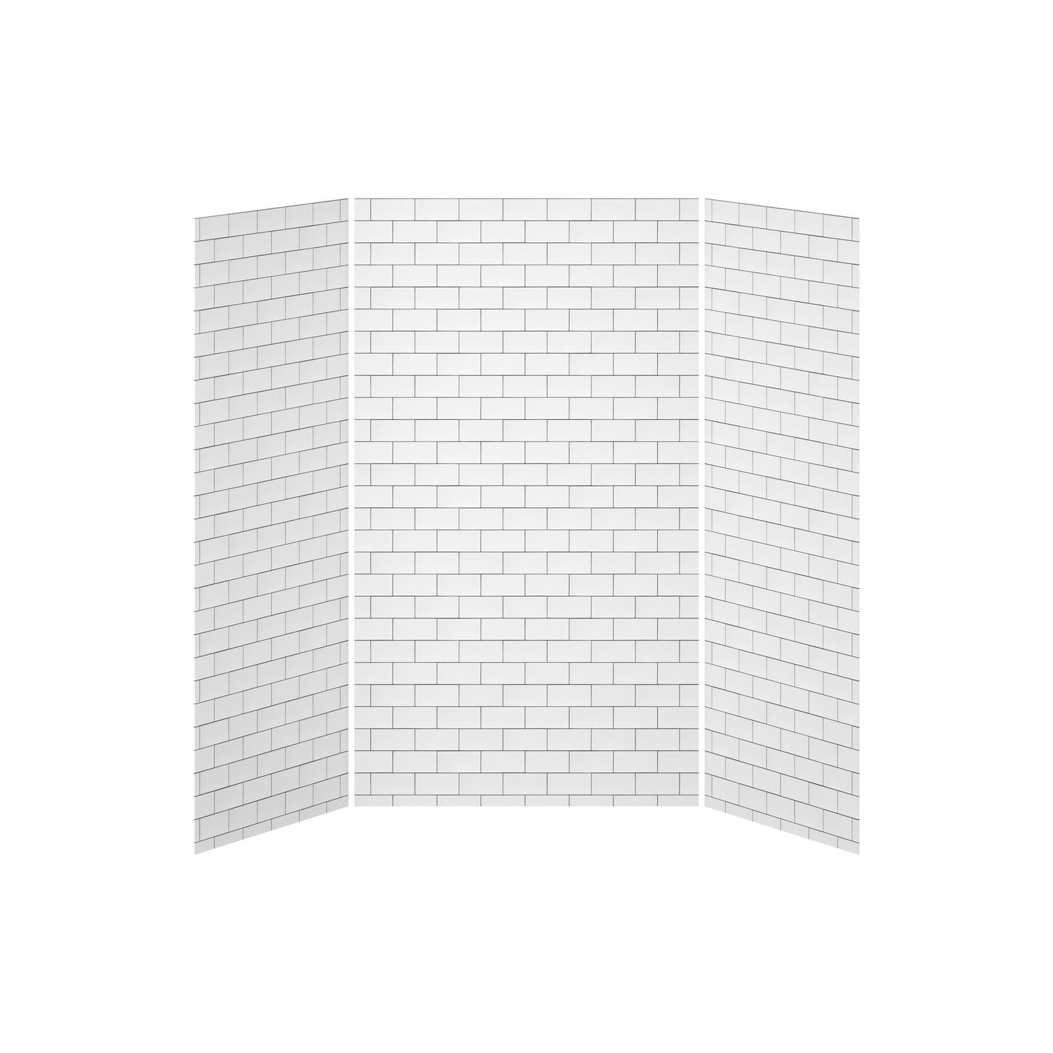 36x48x36 Tiles #700           48x36 3-Panel Shower Wall Kit for Alcove Installation - Tiles #700 Gloss