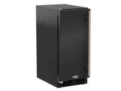 15 Inch Marvel Clear Ice Maker With Illuminice™ Lighting, Door Assist System™, Black Interior, Large Capacity Bin, 39 Pounds of Ice Daily and Energy Saving Options: Black Door, Left Hinge