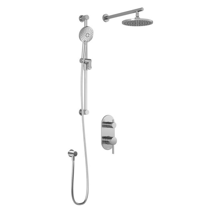 RoundOne™                     PB4 (Valve Not Included) : Pressure Balance Shower System with 2-Way Diverter Valve and ½ NPT Connection Type with Wallarm Chrome