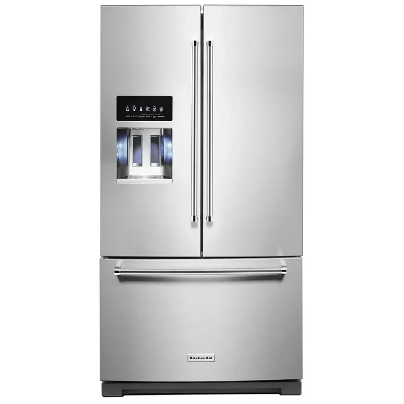 KITCHENAID - 26.8 Cu. Ft. Standard-Depth French Door Refrigerator with Exterior Ice and Water Dispenser - DEMO