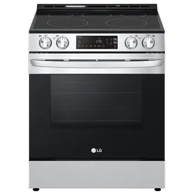 OPEN BOX - LSEL6331F - 6.3. cu.ft Electric Slide In Range, InstaViewTM, AirFry, ThinQ™, Self + EasyClean, Glass Touch Controls, 9&quot; Dual Burner, Smudge Resistant Stainless Steel