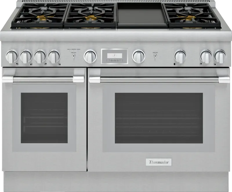 THERMADOR 48&quot; Professional Dual-Fuel Cabinet depth (24&quot;) Range - All Telescopic Oven Racks- Thermador Connected Experience with ExtraLow®)