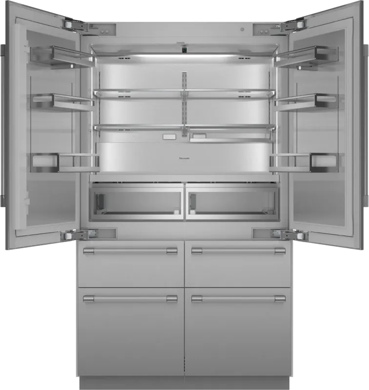 48&quot; French Door Bottom Mount Freezer with flat panels pre-installed with NEW Pro Handles, -  Stainless Steel Interior - Home Connect™