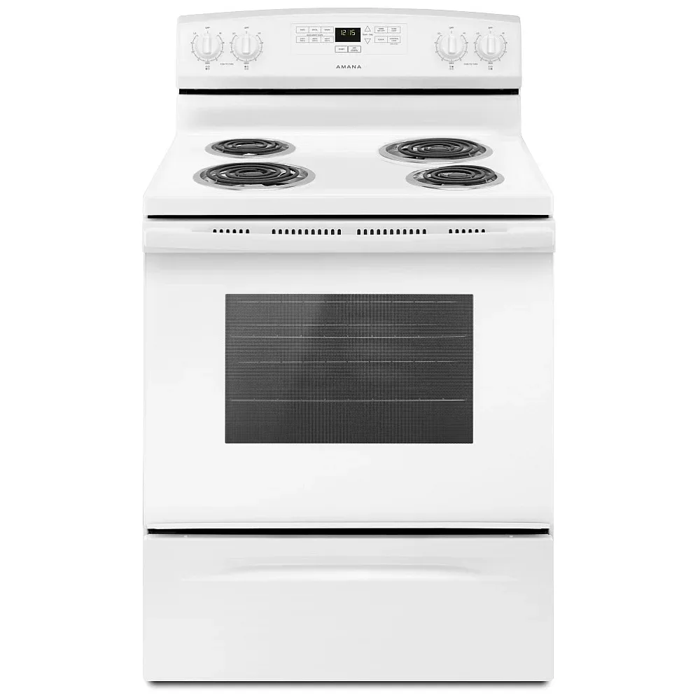 Amana 30&quot; 4.8 Cu. Ft. Freestanding Electric Coil Top Range (YACR4303MFW) - White