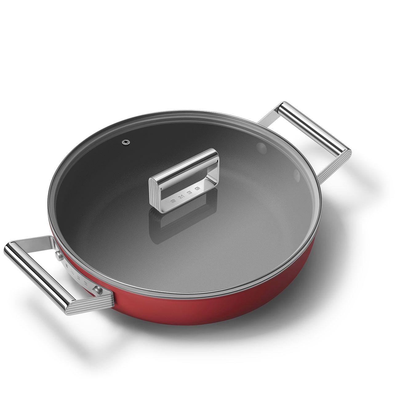 28cm Deep Red Skillet w/ Lid