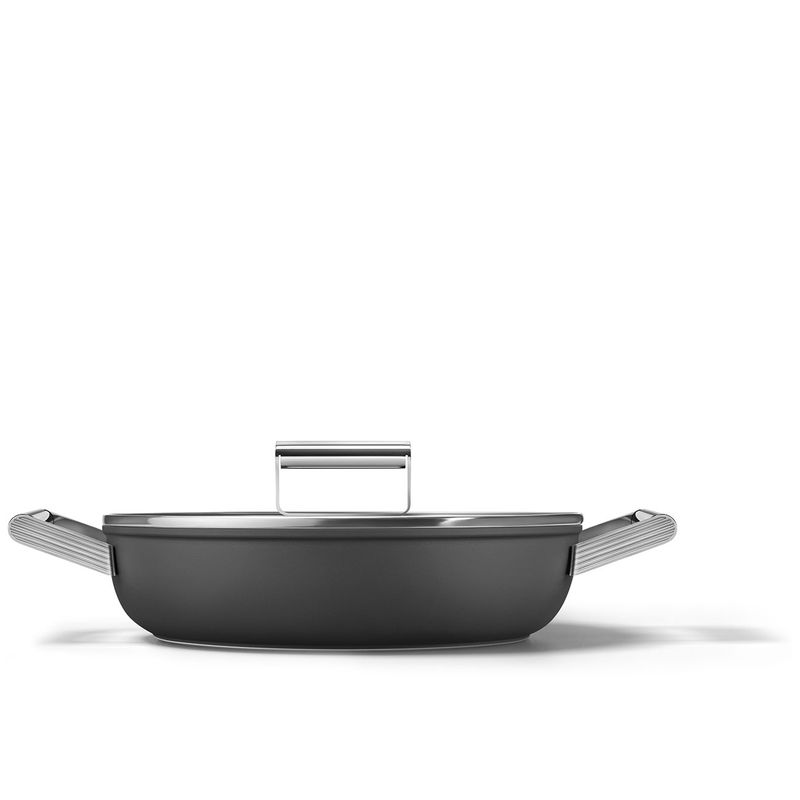 28cm Deep Black Skillet w/ Lid