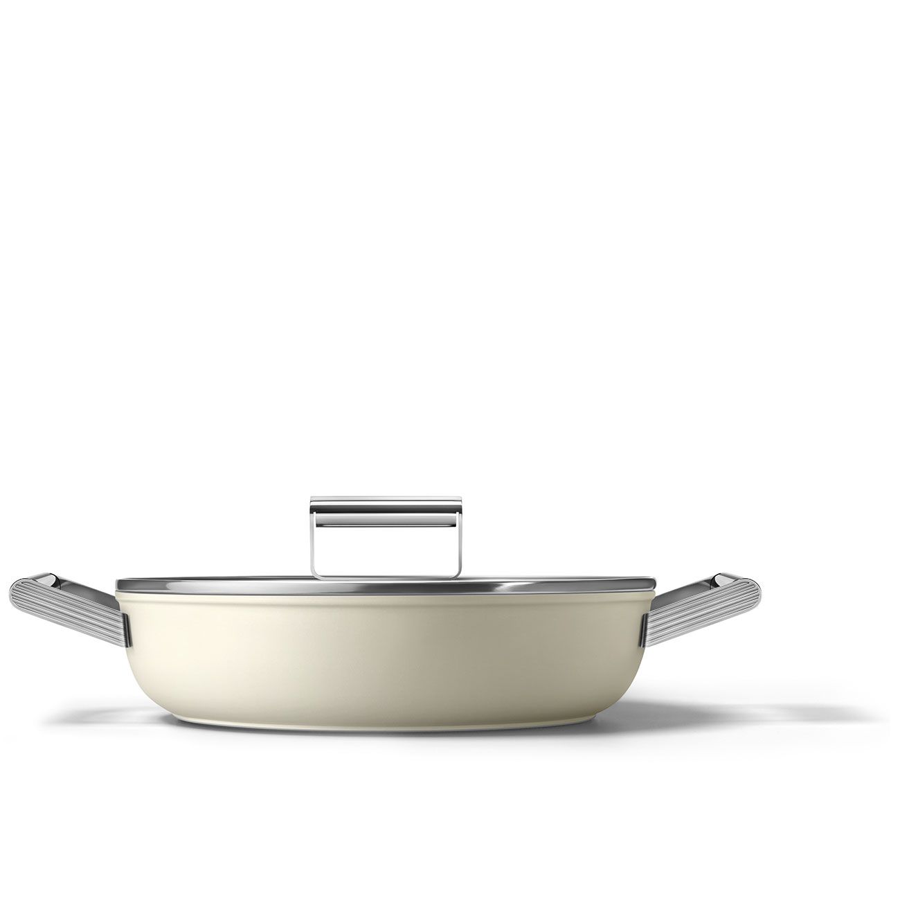 28cm Deep Cream Skillet w/ Lid