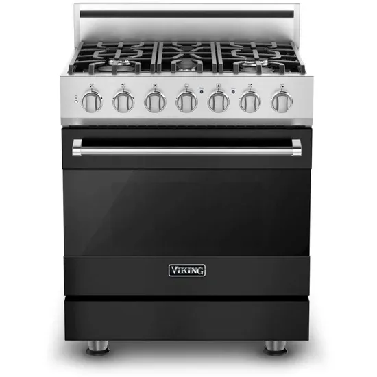 30&quot;W./24&quot;D. Dual Fuel Sealed Burner Range-5 Burners-Cast Black-LP