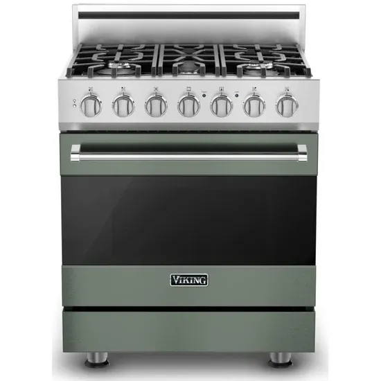 30&quot;W./24&quot;D. Dual Fuel Sealed Burner Range-5 Burners-Eucalyptus