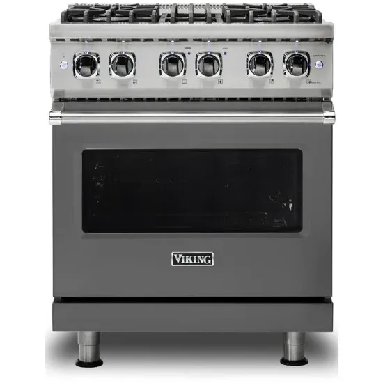 30&quot;W./24&quot;D. Dual Fuel Self-Clean Sealed Burner Range-4 Burners-Damascus Gray