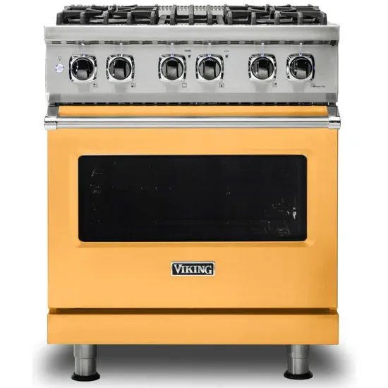30&quot;W./24&quot;D. Dual Fuel Self-Clean Sealed Burner Range-4 Burners-Daffodil