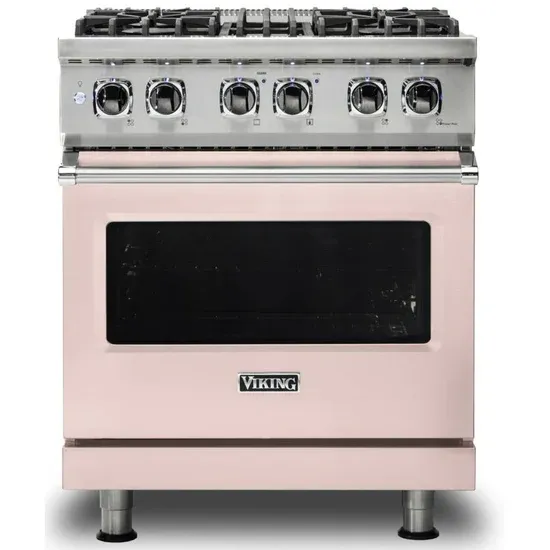 30&quot;W./24&quot;D. Dual Fuel Self-Clean Sealed Burner Range-4 Burners-Blush