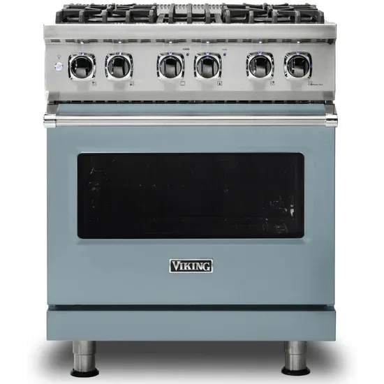 30&quot;W./24&quot;D. Dual Fuel Self-Clean Sealed Burner Range-4 Burners-November Sky